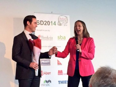 The Ted Talk style presentation with "landlord" Investa's Beck Dawson wooing "tenant" AMP Capital's Emlyn Keane for award winner BBP