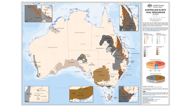 Australia’s coal resources.  Image: Geoscience Australia, CC BY