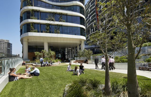 Gardens and healthy food are part of the story for Medibank's new offices