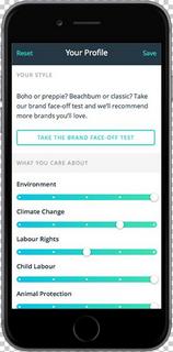 A mock up of the Good on You app.