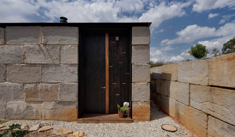 Waste concrete walls โ a surface of subtly shifting textures and hues. Photo by Ben Hosking.