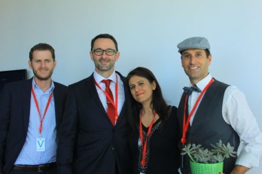 The Magnetite team won most points for best Mad Men attire: (lL to R) Richard Hamber; AWA and WERS; Ian Harkin, Magnetite; Dr Aila Khan WSU Marketing; Adrian Lafleur MD Magnetite and overall winner