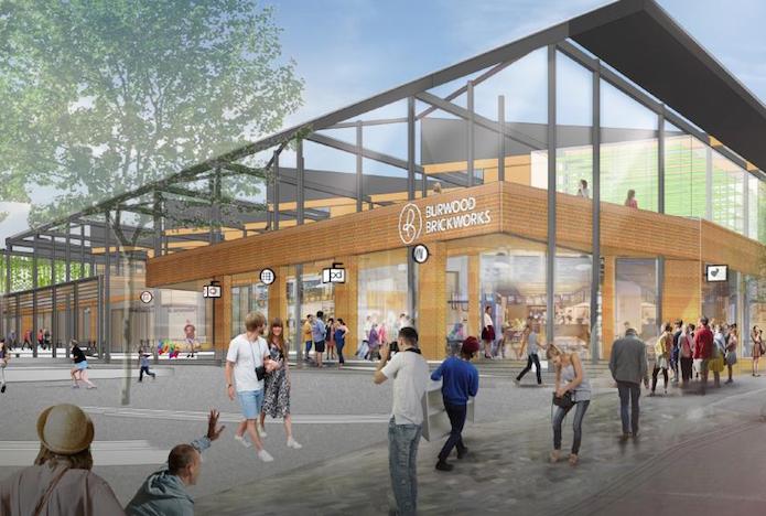 Brickworks shopping centre illustration concept