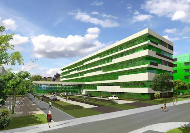 illustration hospital grounds and building