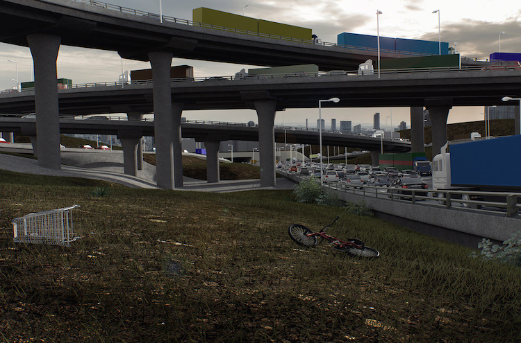 St Peters Interchange - low angle impression