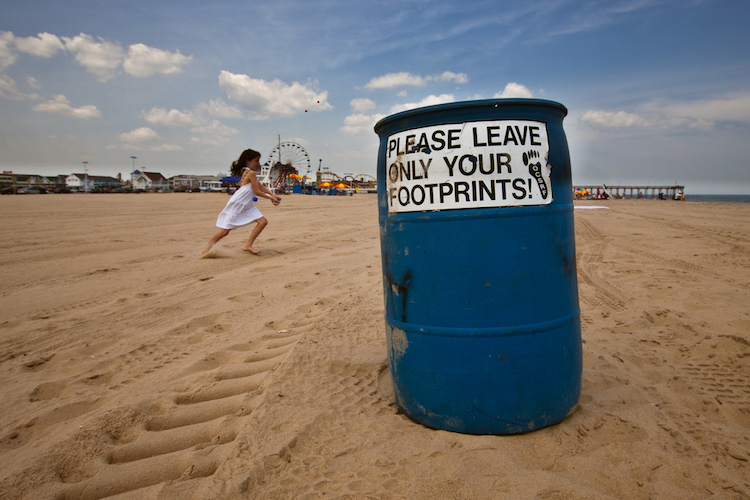 only leave footprint bin beach
