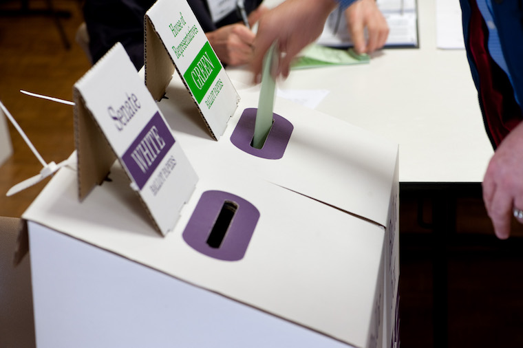 ballot box on polling day