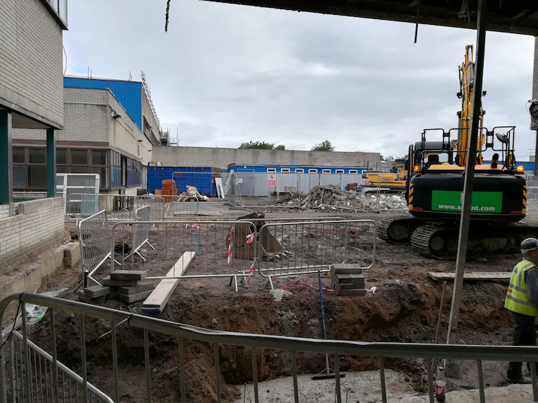 Pentrehafod School before renovation, image: Swansea Council] 