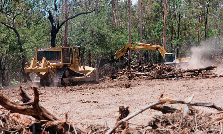 bulldozer land clearing in Queensland