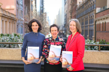  Lauren Sorkin, Regional Director Asia Pacific 100RC, Lord Mayor Clover Moore and Beck Dawson Chief Resilience officer of City of Sydney