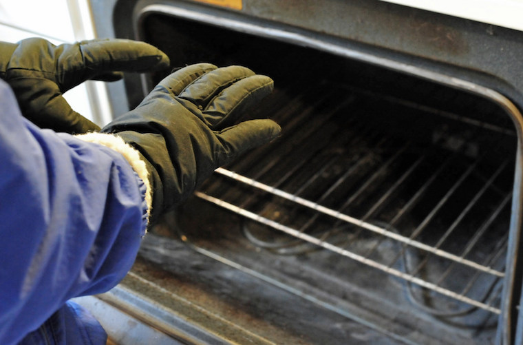 warming hands with oven rental house