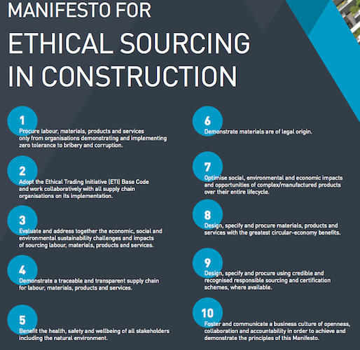 Ethical Sourcing Construction Manifesto