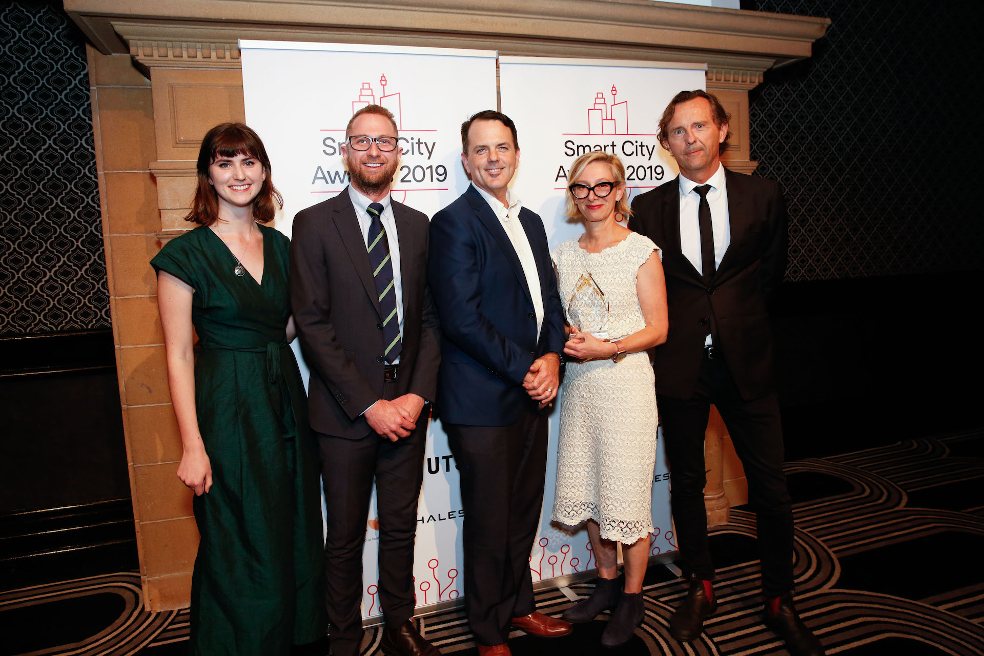 Photograph of the Overall Best Smart City Project, Resilient Sydney Platform at the Committee for Sydney's City Smart Awards 2019