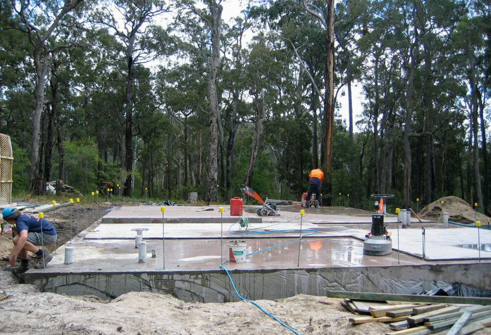 polished concrete slab