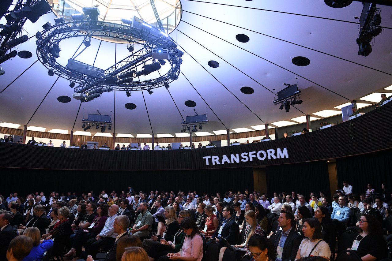 conference room with people