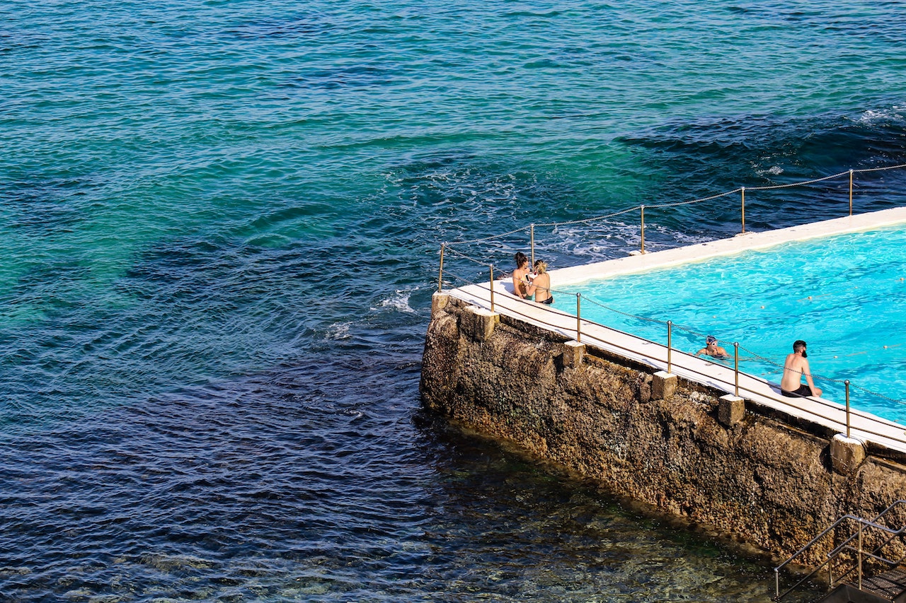 people at bondi pool