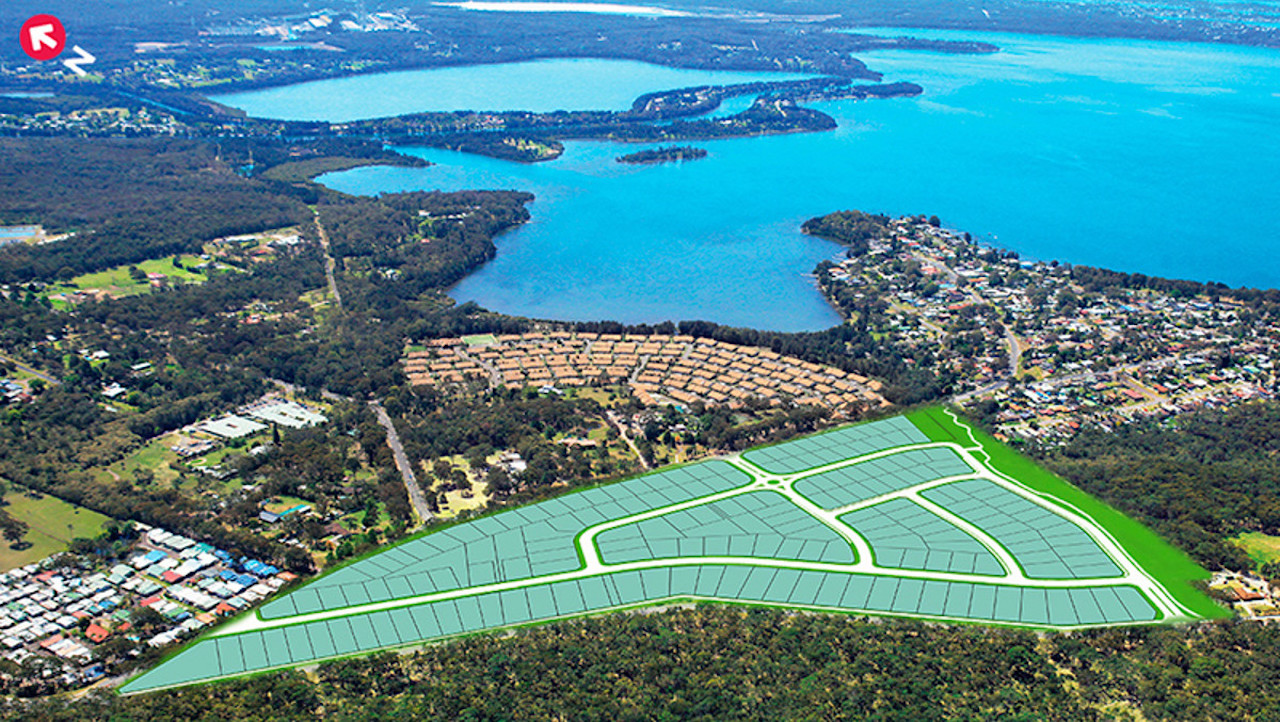 aerial view of land and water