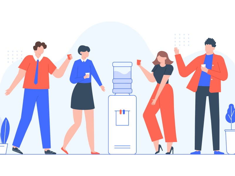 people around water cooler
