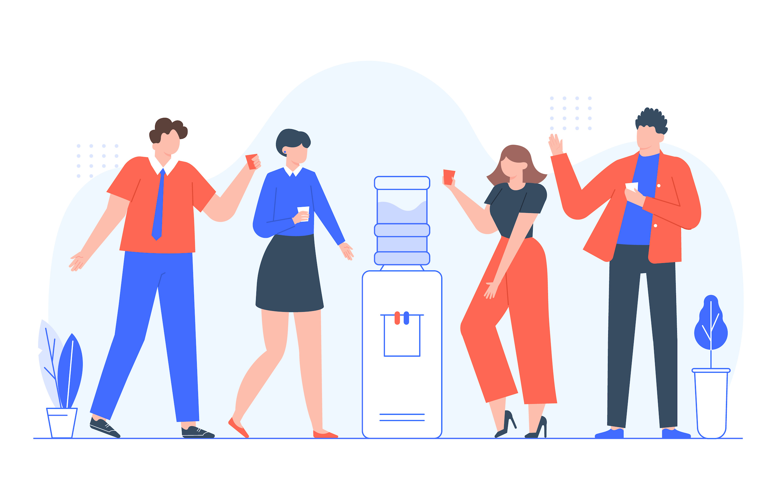 people around water cooler