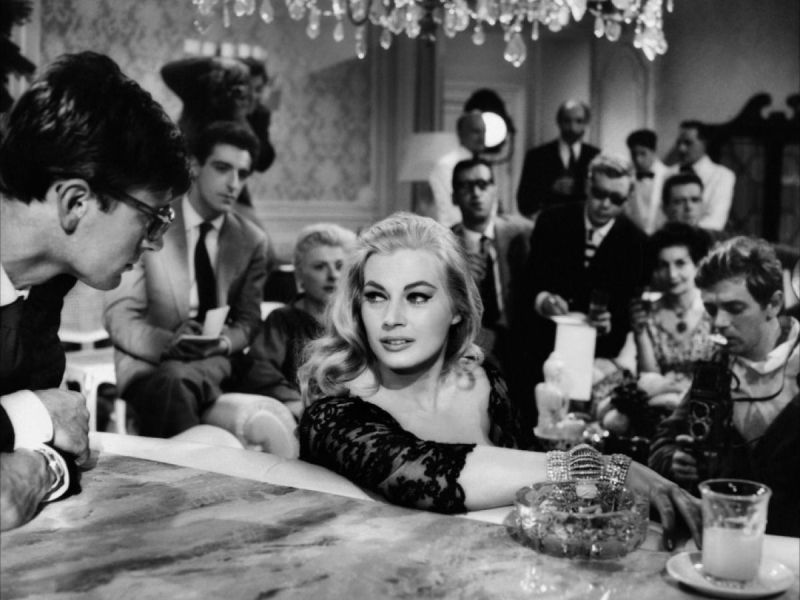 Anita Ekberg and Marcello Mastroianni in a scene from Fellini’s La Dolce Vita.