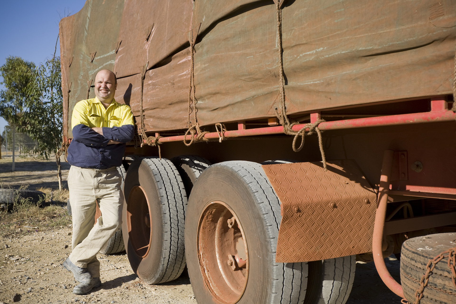 truck driver with his vehicle australia