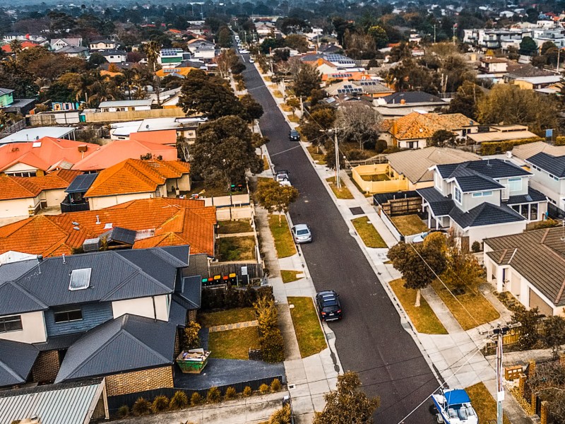 Carrum - suburb in Melbourne, Australia. Aerial view