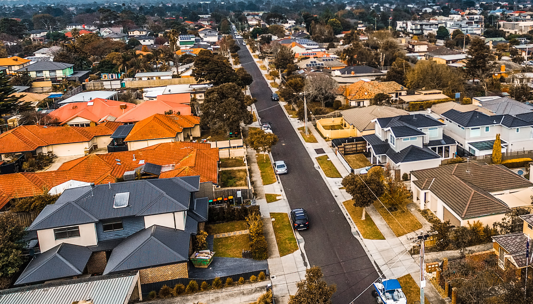 Carrum - suburb in Melbourne, Australia. Aerial view