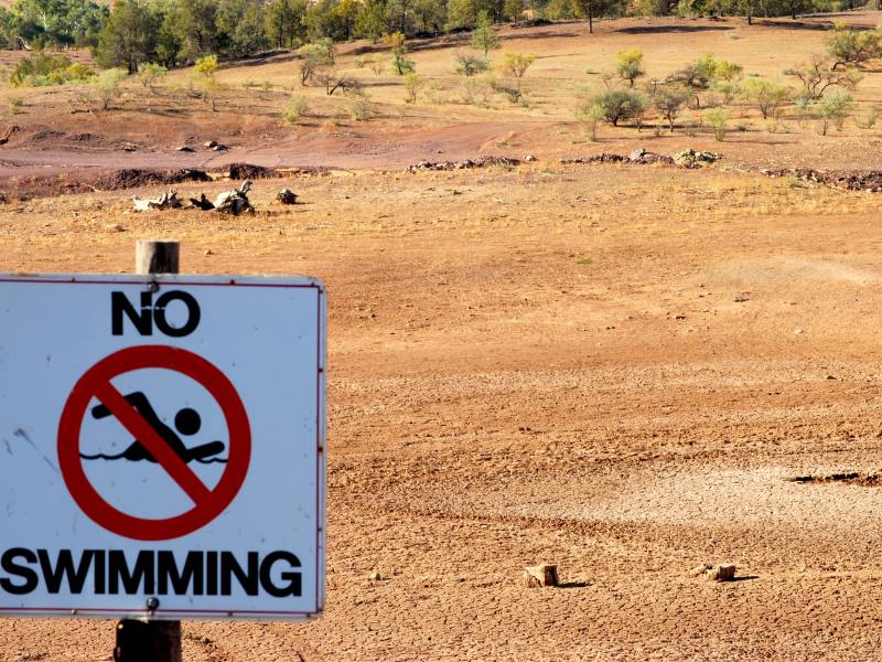 Australia drought swimming hole