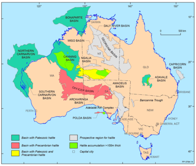 Geologic hydrogen salt map