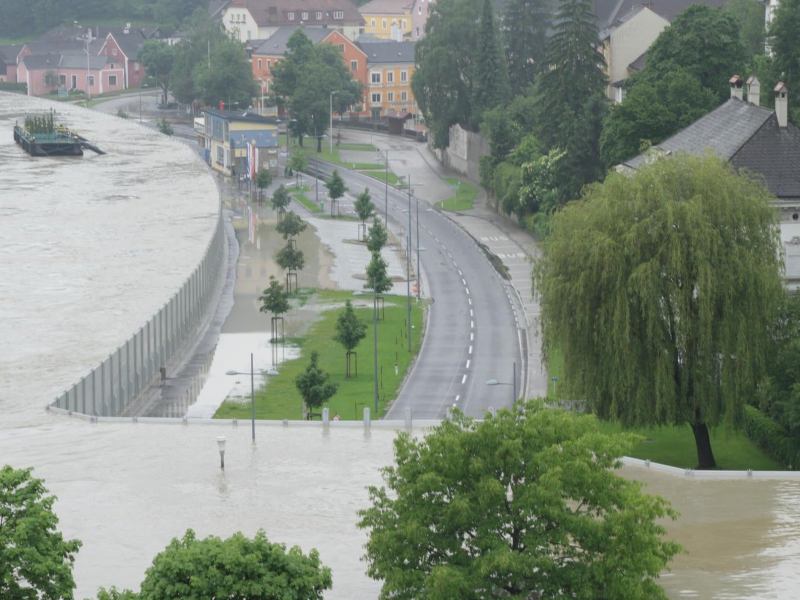 Flood wall in Austria