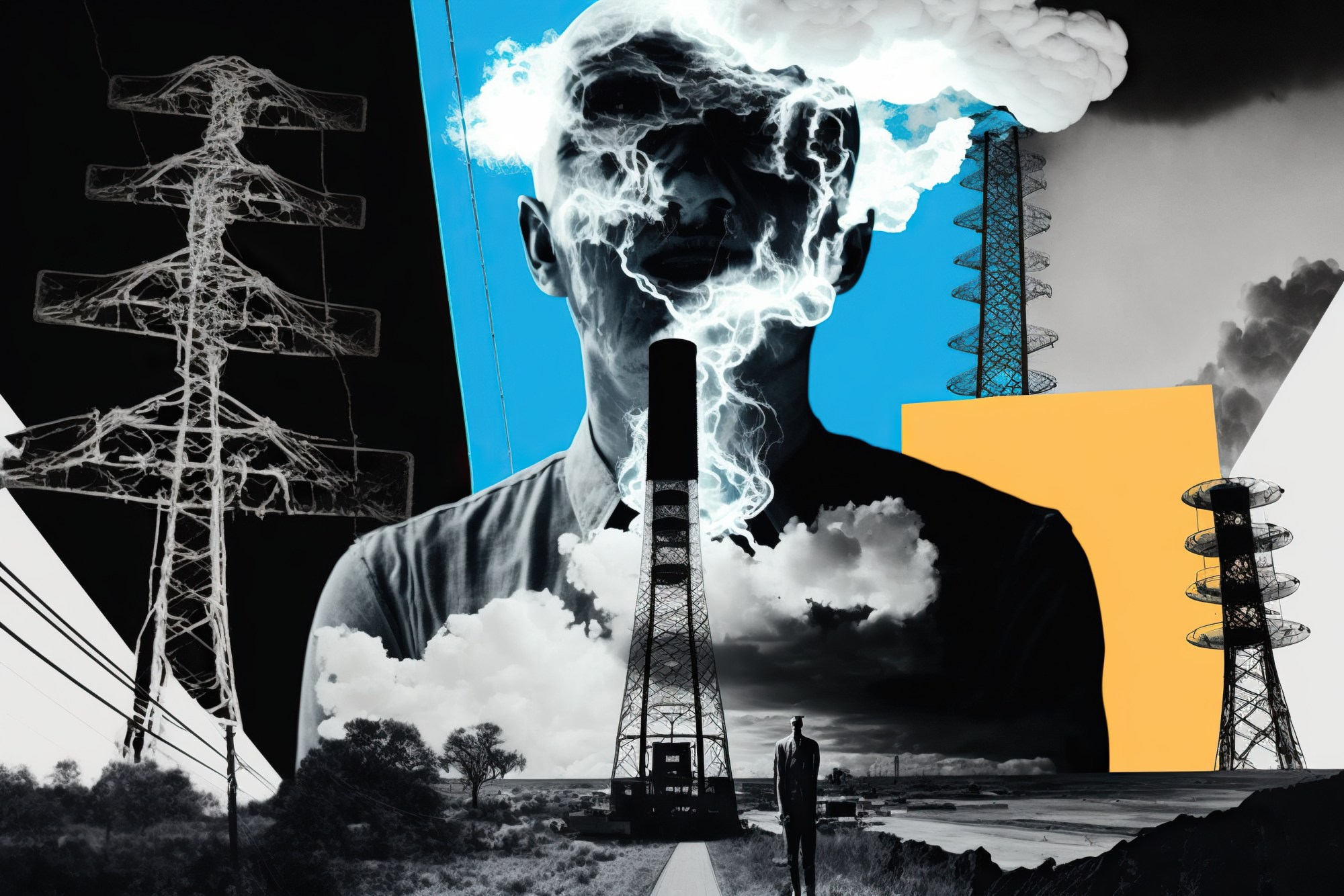 Energy crisis collage, concept of Sustainability and Environmentalism, created with Generative AI technology